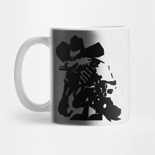 Werewolf (wild west outlaw) minimal silhouette white Mug